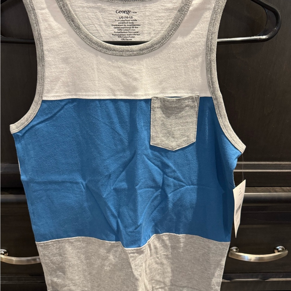 Blue and Gray Tank Top